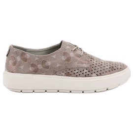 Goodin Zapatos de cuero ligero marrón