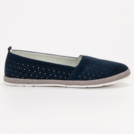 Goodin Slipony de cuero azul marino