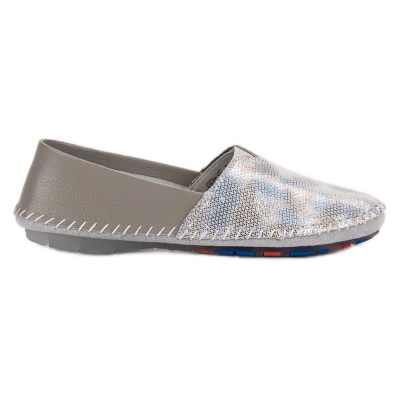 Goodin Zapatos sin cordones de cuero gris