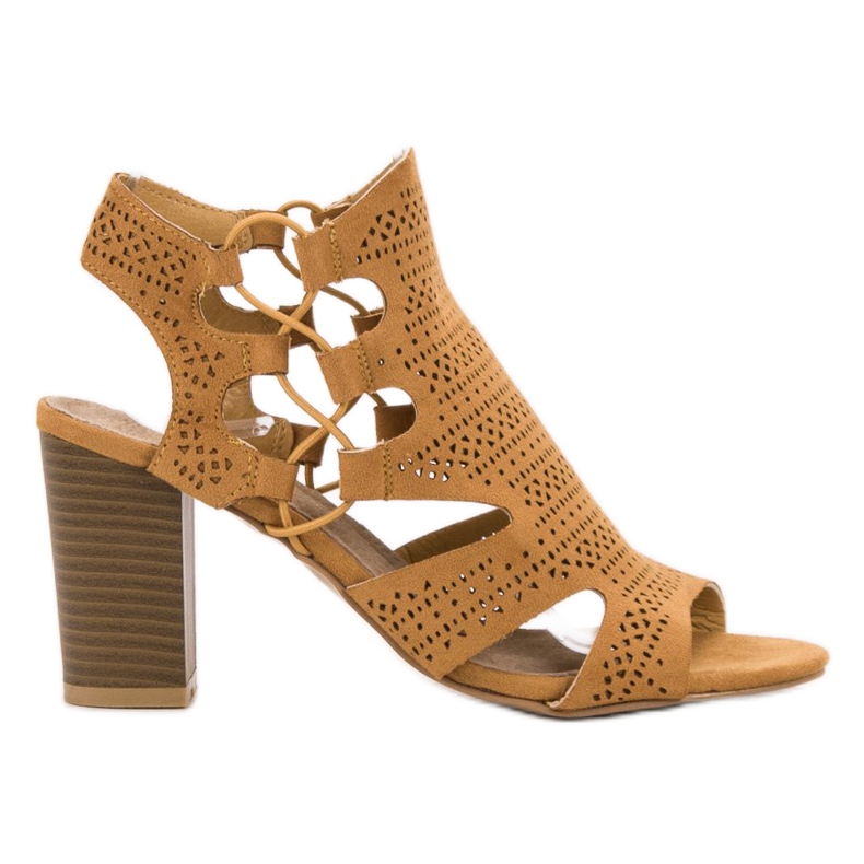 Goodin Sandalias mostaza de moda amarillo Goodin Sandalias mostaza de moda amarillo