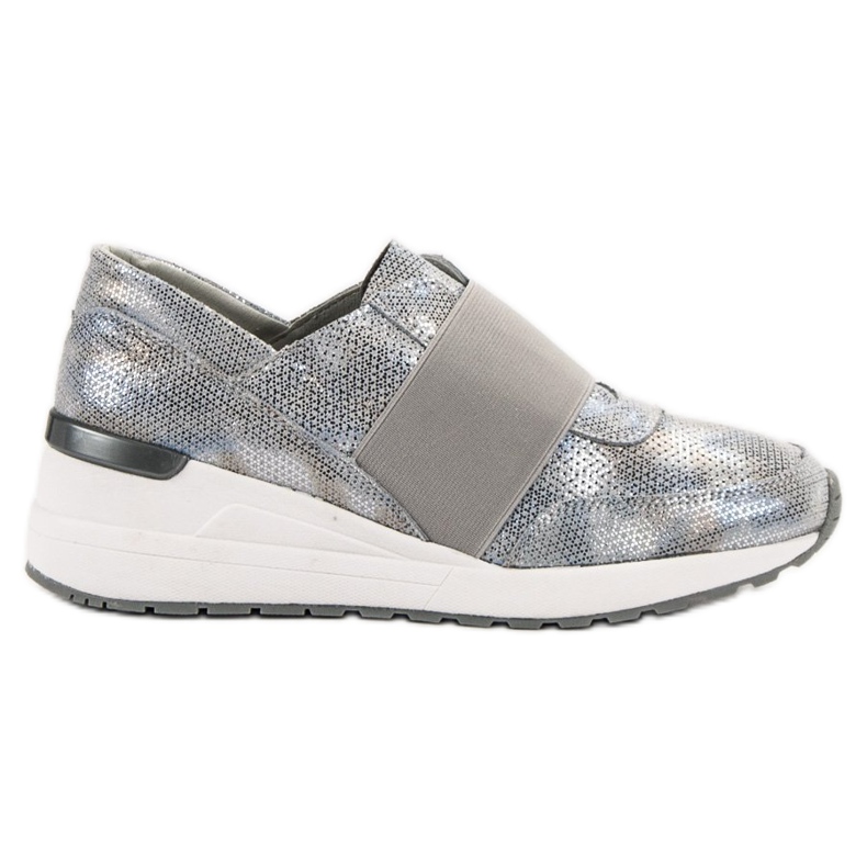 Goodin Zapatos de cuero sin cordones gris