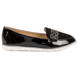 SHELOVET Mocasines lacados negro