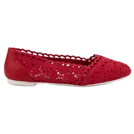 Coura Bailarinas De Encaje Rojo