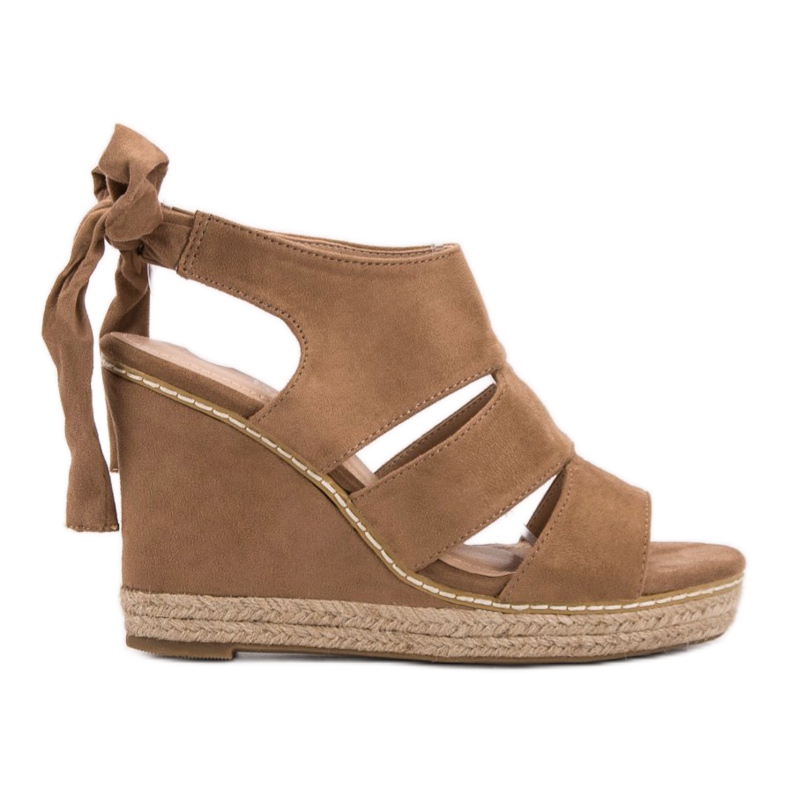 Anesia Paris Sandalias de cuña marrón