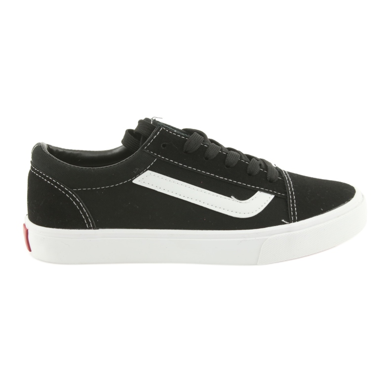 Atletico Zapatillas AlaVans negras con lazo blanco negro