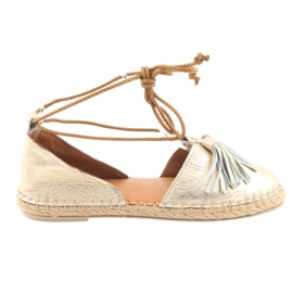Alpargatas de mujer, Badura, atadas 4875 dorado