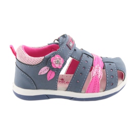 American Club Sandalias de mezclilla American DR18 para niña azul rosado