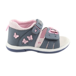 American Club Sandalias American DR19 Denim Butterfly para niña azul rosa
