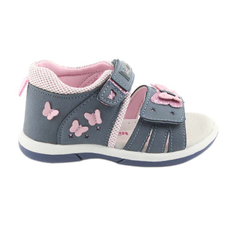 American Club Sandalias American DR19 Denim Butterfly para niña azul rosado American Club Sandalias American DR19 Denim Butterfly para niña azul rosado