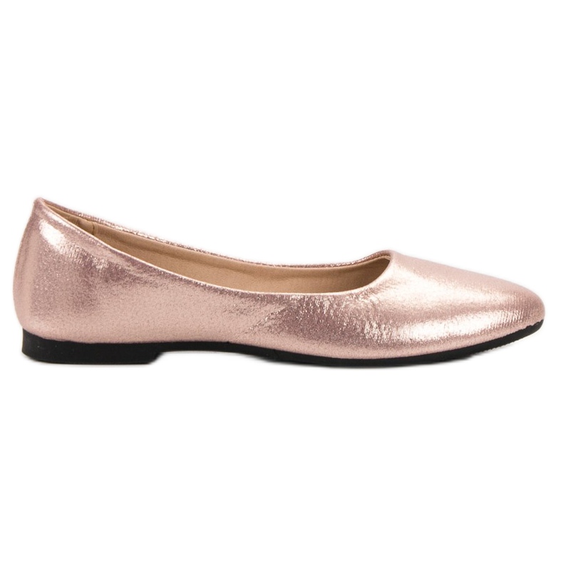 SHELOVET Bailarinas brillantes en oro rosa rosado