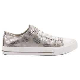 Bestelle Zapatillas Plateadas gris