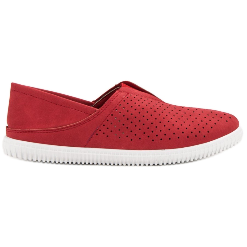 Super Mode Zapatillas cómodas sin cordones rojo