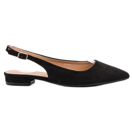 SHELOVET Bailarinas de gamuza de moda negro