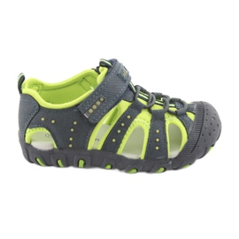 Sandalias con velcro American Club DR11 para niño verde azul marino