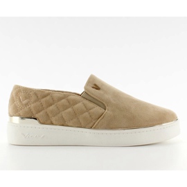 Zapatillas slip-on de gamuza 7103 Beige II-GAT