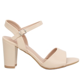 Sandalias de tacón beige FZ583 Beige