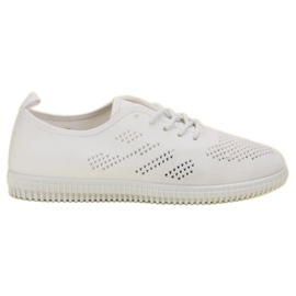 SHELOVET Calzado textil con cordones blanco