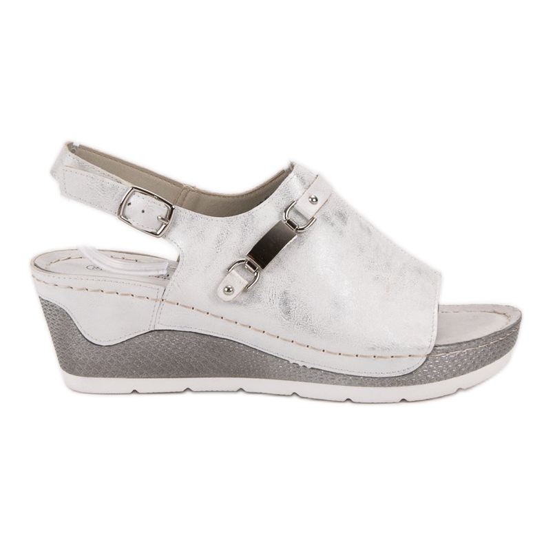 Goodin Sandalias de cuña cómodas blanco