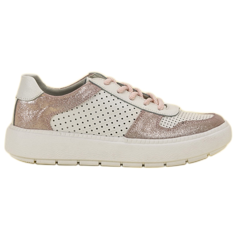 Goodin Zapatos de brocado de piel blanco