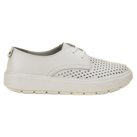 Goodin Zapatos de cuero ligero blanco