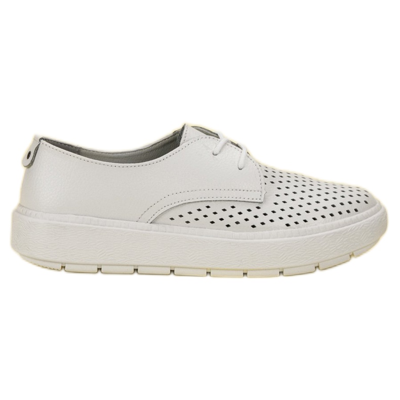 Goodin Zapatos de cuero ligero blanco