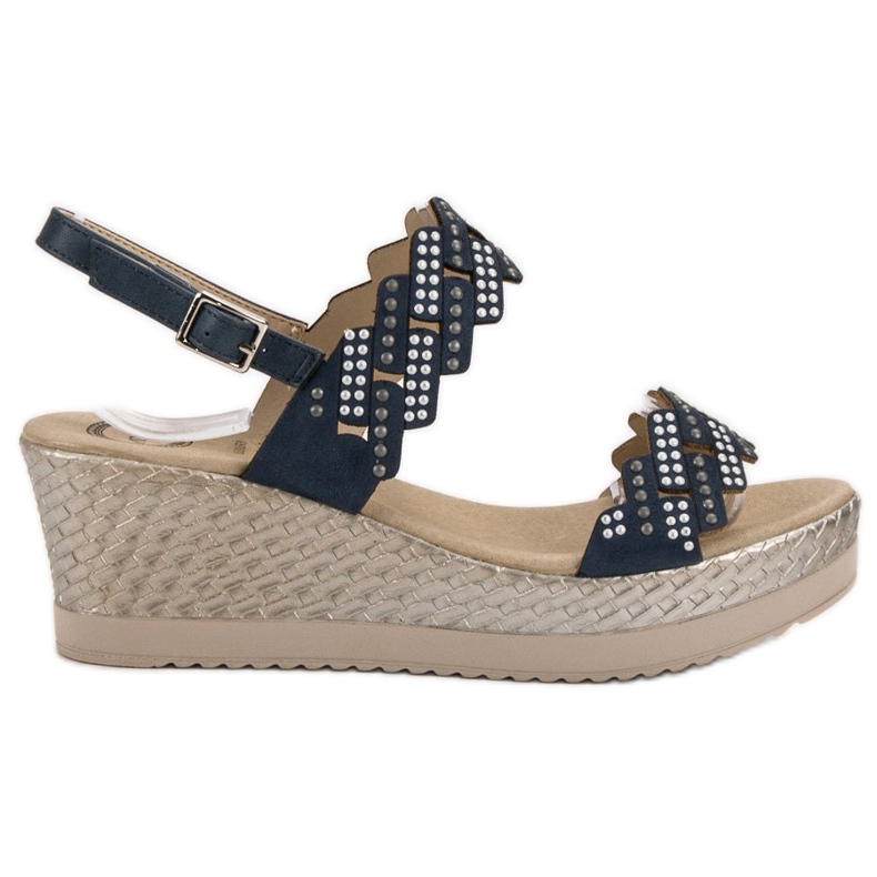 Aclys Sandalias ligeras con tacón de cuña azul