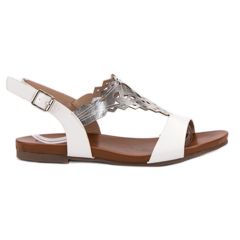 Kylie Sandalias planas con estilo blanco