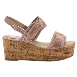 Kylie Sandalias con velcro rosa