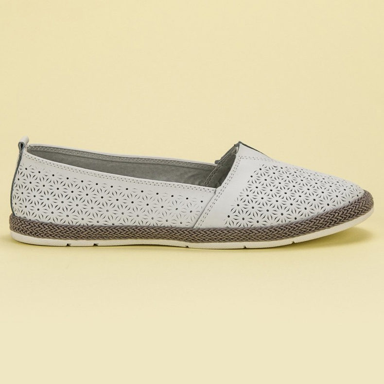 Goodin Slipony de cuero blanco