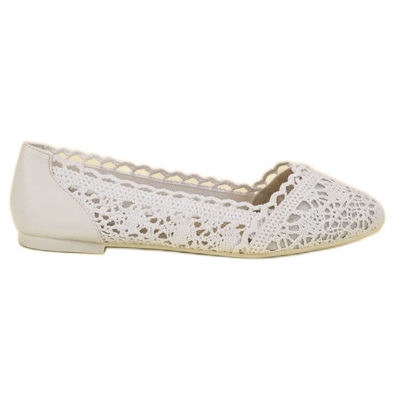 Coura Bailarinas de encaje blanco