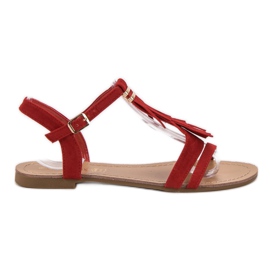 Queen Vivi Sandalias con Flecos rojo