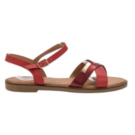 L. Lux. Shoes Sandalias rojas con estilo rojo