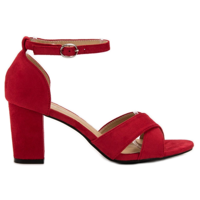 Best Shoes Sandalias de ante rojas rojo