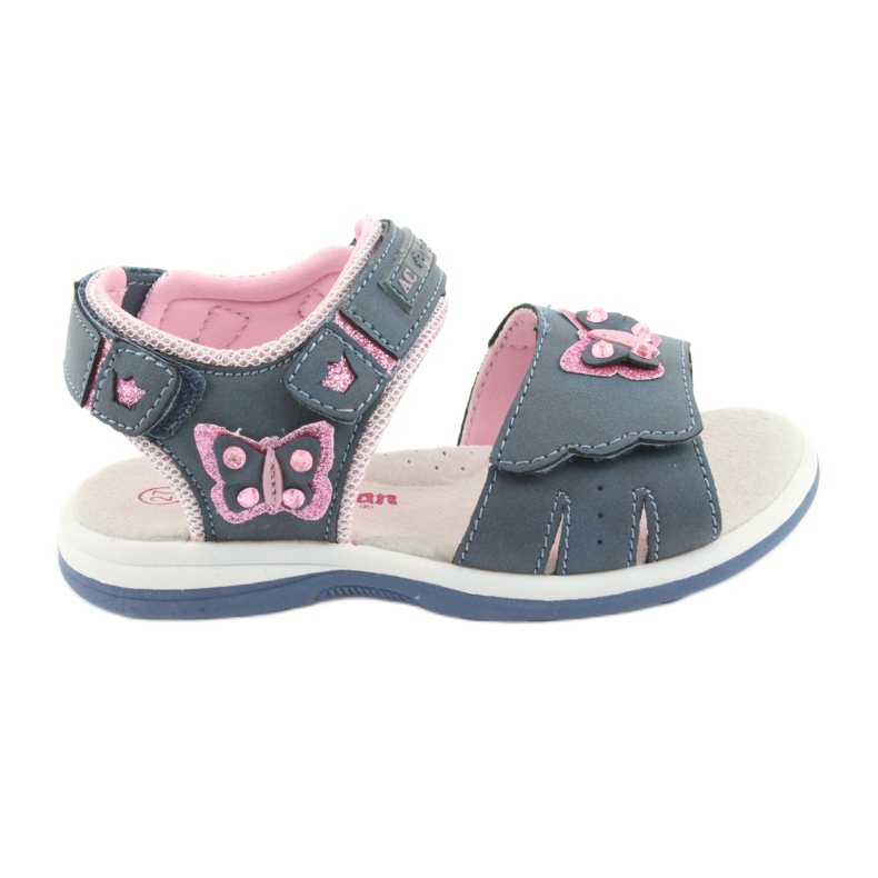 American Club Sandalias de niña American DR09 denim butterfly azul rosado American Club Sandalias de niña American DR09 denim butterfly azul rosado