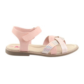 Sandalias metalizadas para niña American Club GC23 rosa