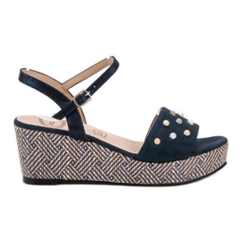 Aclys Sandalias de cuña casual azul azul marino