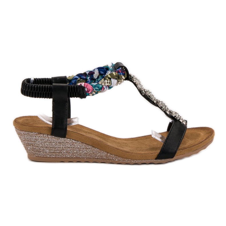 SHELOVET Sandalias con adornos negro
