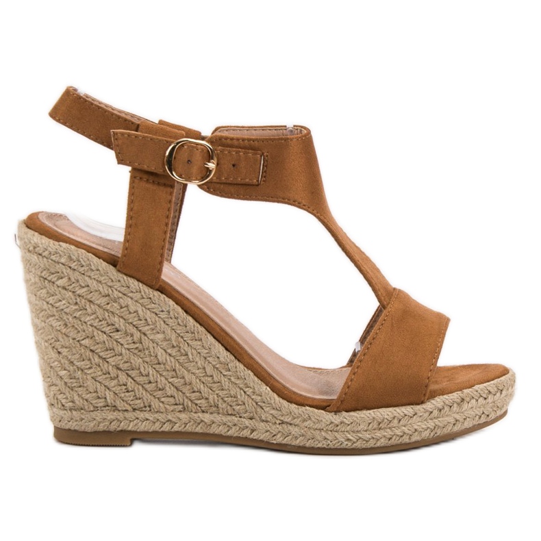 Anesia Paris Sandalias de cuña de moda marrón Anesia Paris Sandalias de cuña de moda marrón