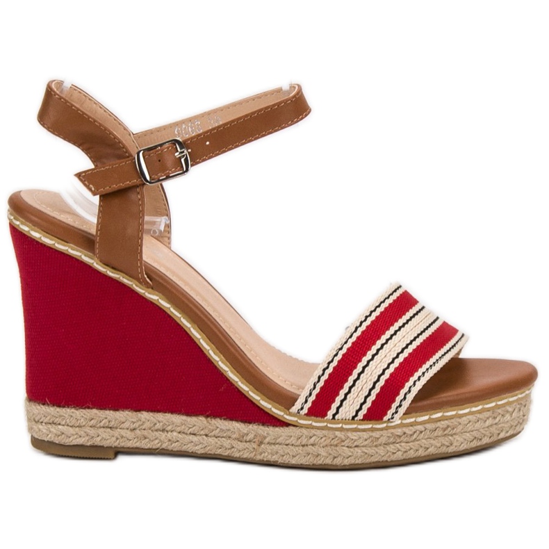 Primavera Sandalias de cuña casual rojo