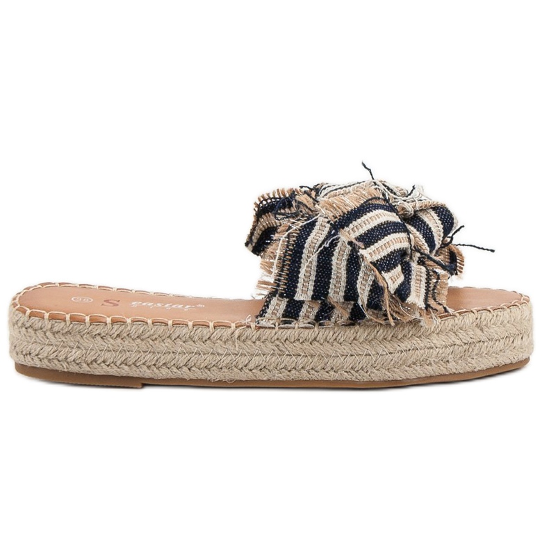 Seastar Pantuflas Rayas marrón azul