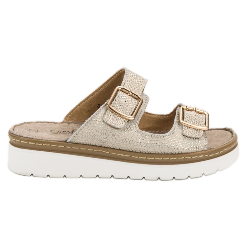 Filippo Cómodas pantuflas de cuero marrón amarillo