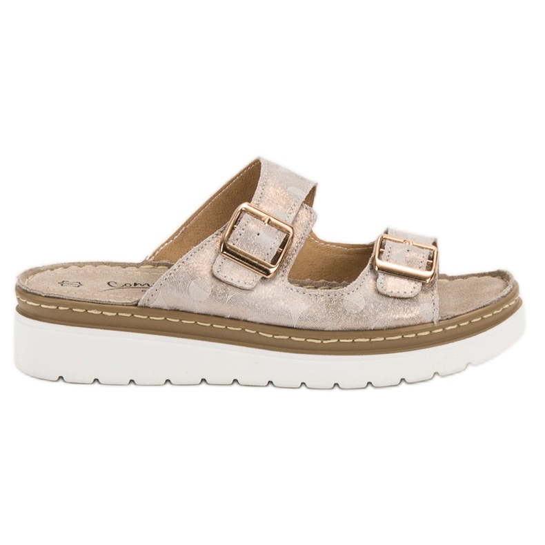 Filippo Cómodas pantuflas de cuero marrón amarillo