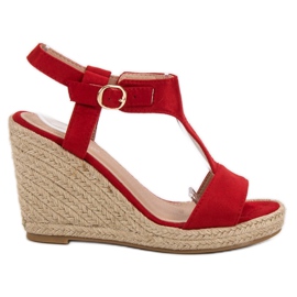 Anesia Paris Sandalias de cuña de moda rojo Anesia Paris Sandalias de cuña de moda rojo