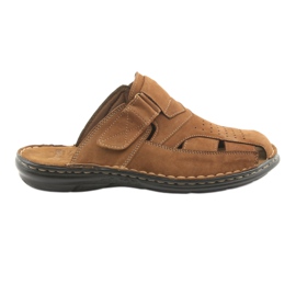 Zapatillas de hombre ligeras PU American Club CY05 parte inferior marrón