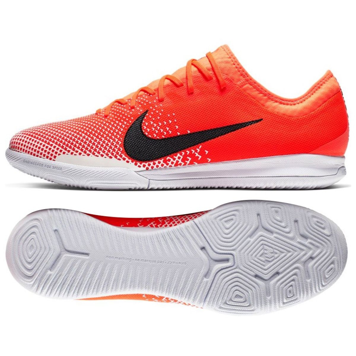 Zapatos de interior Nike Mercurial Vapor 12 Pro Ic M AH7387 801 blanco naranja rojo Zapatos Nike Mercurial Vapor 12 Pro