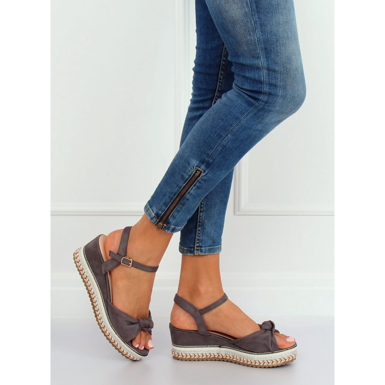 Sandalias cuñas grises B126 gris II-GAT