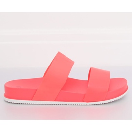 Pantuflas con rayas de goma coral CK66P Coral rojo