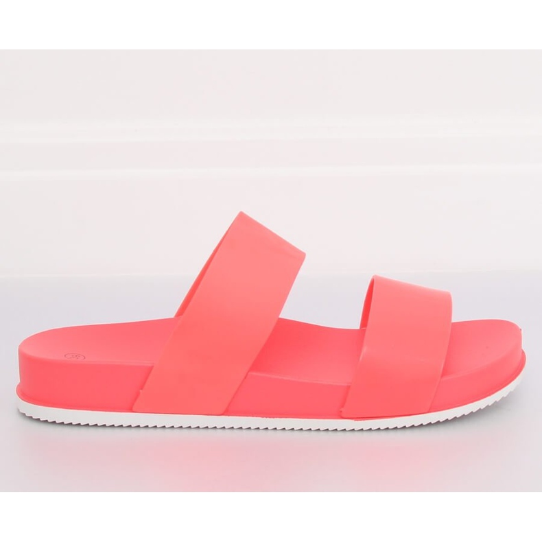 Pantuflas con rayas de goma coral CK66P Coral rojo