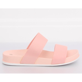 Pink CK66P Pantuflas rosas con rayas de goma rosado