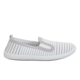 Grey XJ-2909 Zapatillas slipon grises blanco